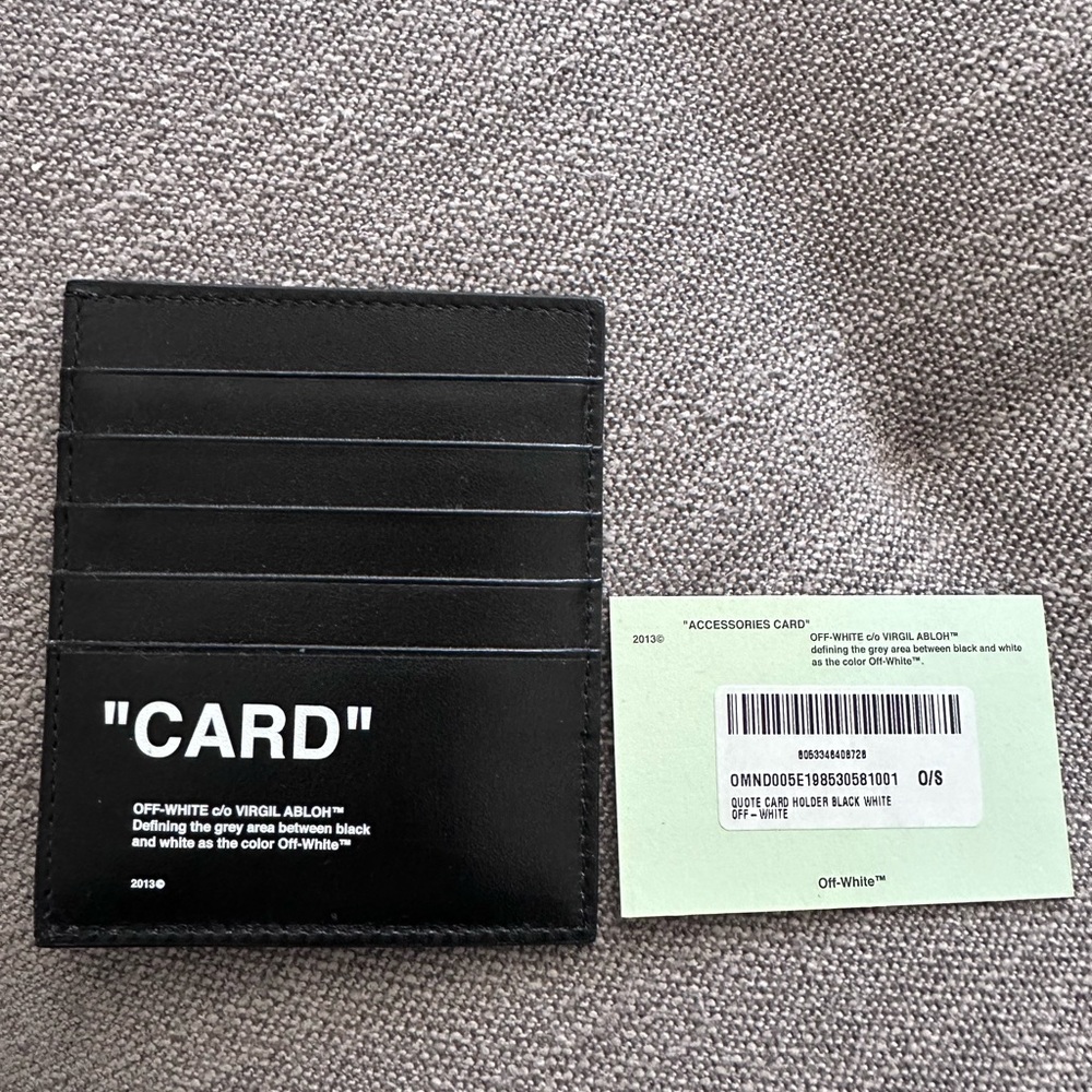 Off-White Black Leather Card Holder